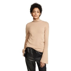 THEORY Bell Sleeve Cashmere Sweater in Camel